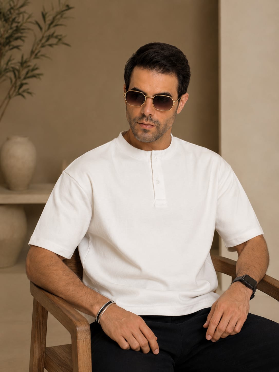 HYM DESIGN oversized henley t-shirt