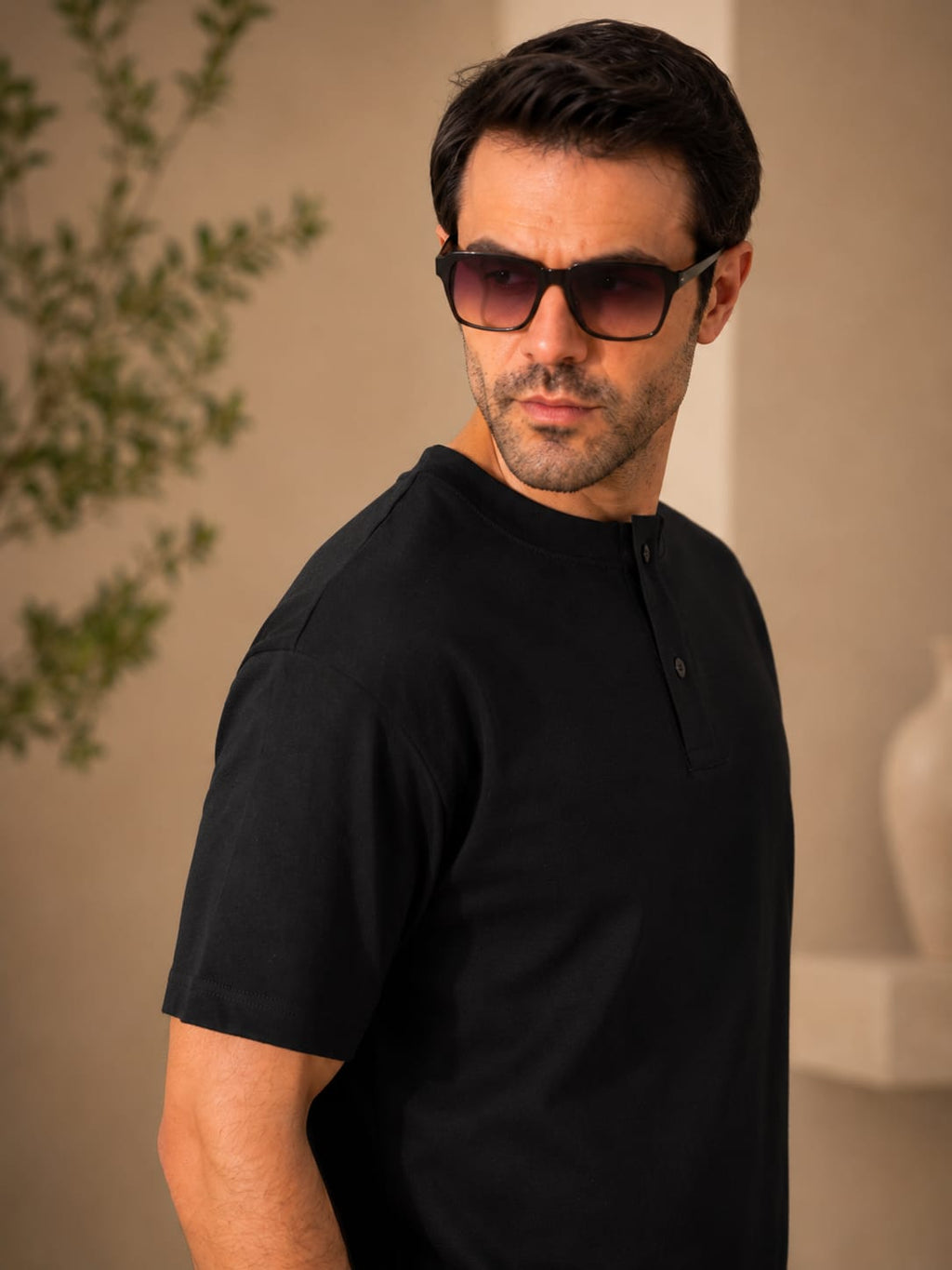 HYM DESIGN oversized henley t-shirt