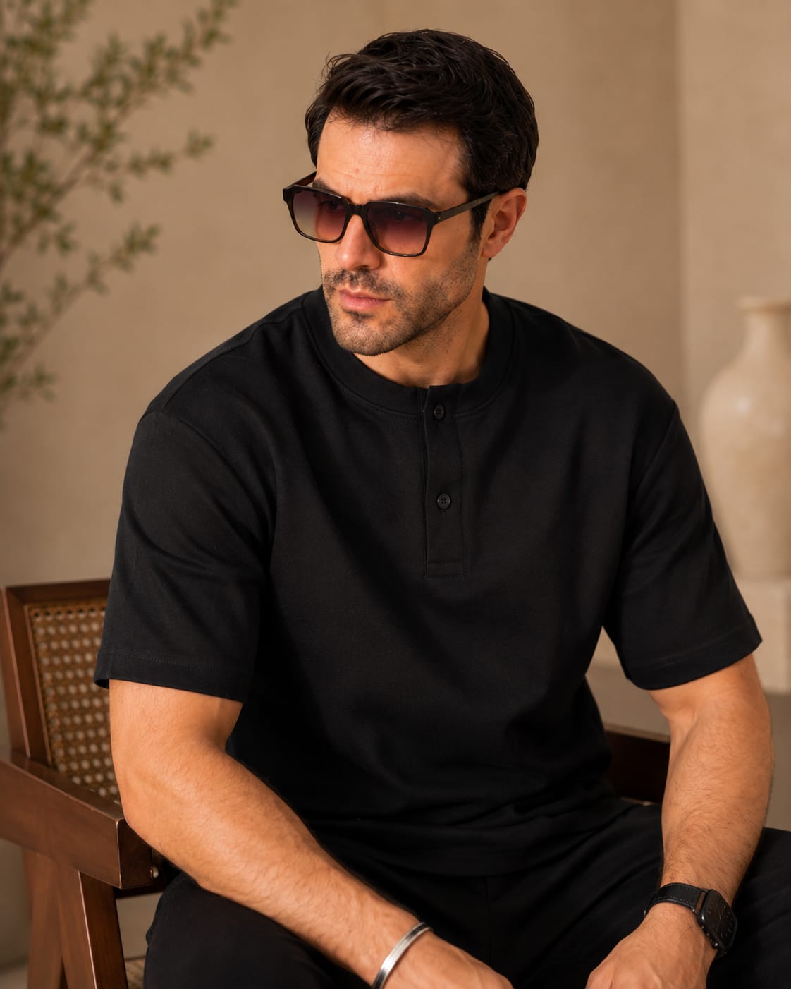 HYM DESIGN oversized henley t-shirt