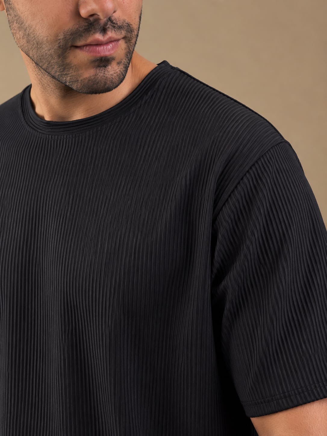HYM DESIGN Crew Neck Textured t-shirt